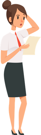 Businesswoman feeling confused  Illustration