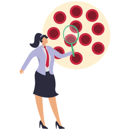Businesswoman find blood cell  Illustration