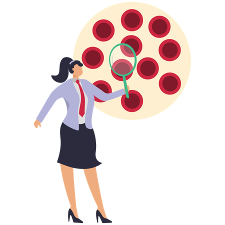 Businesswoman find blood cell  Illustration