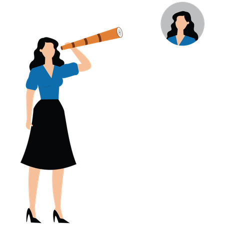 Businesswoman Find people to fill in job vacancy  Illustration