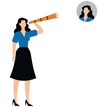 Businesswoman Find people to fill in job vacancy  Illustration