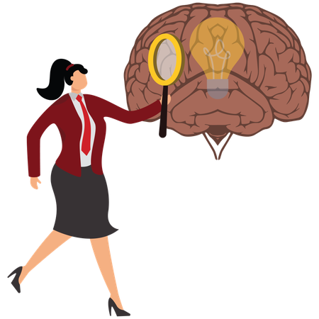 Businesswoman find the idea  Illustration