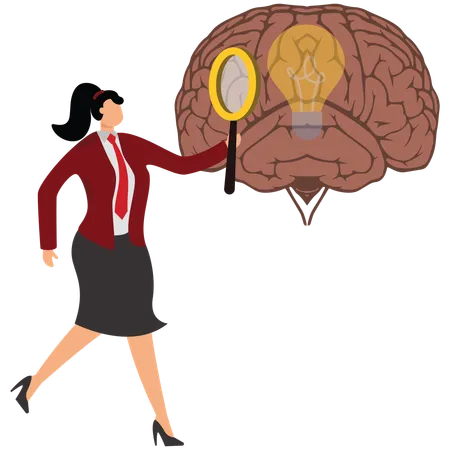 Businesswoman find the idea  Illustration