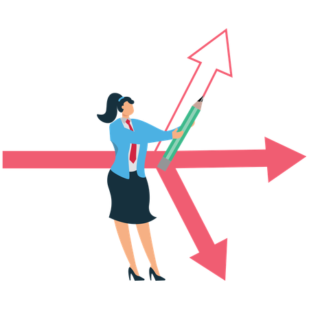 Businesswoman finding alternative way to progress  Illustration