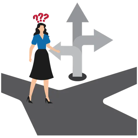 Businesswoman finding business direction  Illustration