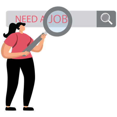 Businesswoman Finding Job  Illustration