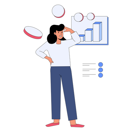 Businesswoman finding marketing forecast  Illustration