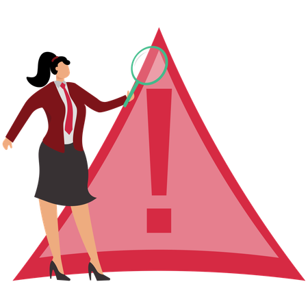 Businesswoman finding root cause analysis  Illustration