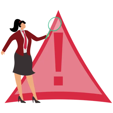 Businesswoman finding root cause analysis  Illustration