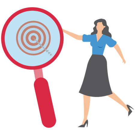 Businesswoman focusing on goal achievement  Illustration