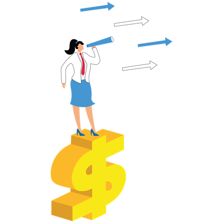 Businesswoman forecasting business achievement  Illustration