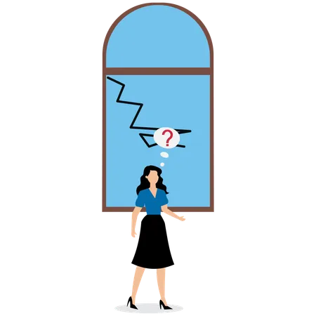 Businesswoman forecasting business risk  Illustration