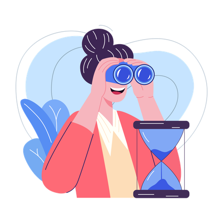 Businesswoman Foresights business vision  Illustration