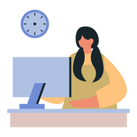 Businesswoman freelancing from home  Illustration