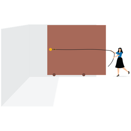 Businesswoman get new perspective  Illustration