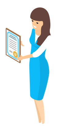 Businesswoman getting best employee award  Illustration
