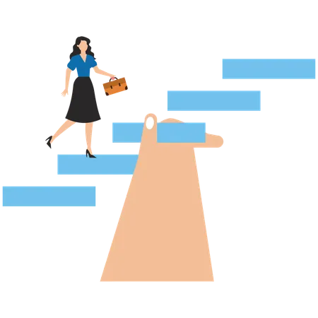 Businesswoman getting business support  Illustration