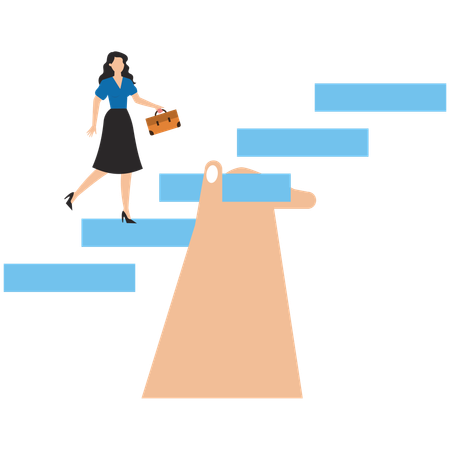 Businesswoman getting business support  Illustration