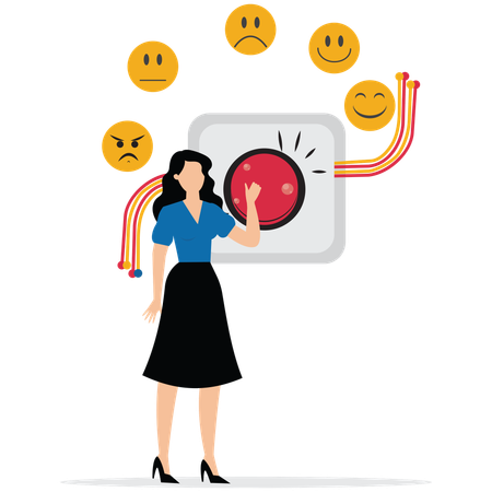 Businesswoman getting client satisfaction  Illustration