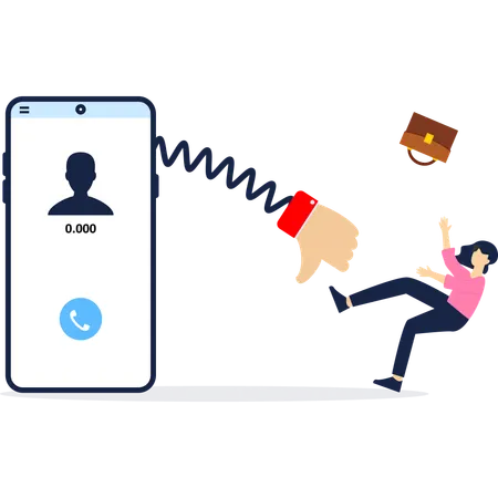 Businesswoman getting customer complaint  Illustration