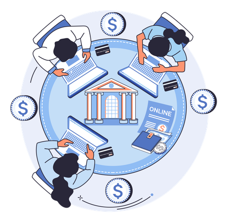 Businesswoman getting financial consultation  Illustration