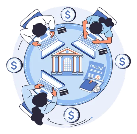 Businesswoman getting financial consultation  Illustration