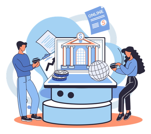 Businesswoman getting financial consultation  Illustration