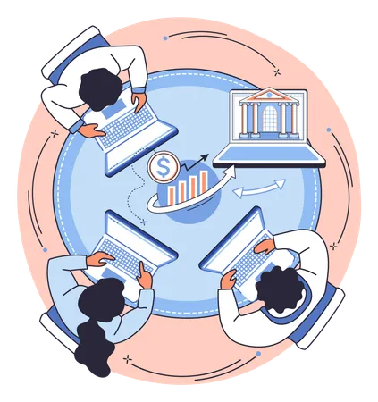 Businesswoman getting financial consultation  Illustration