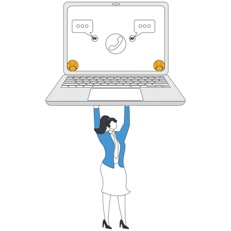 Businesswoman getting information overload  Illustration