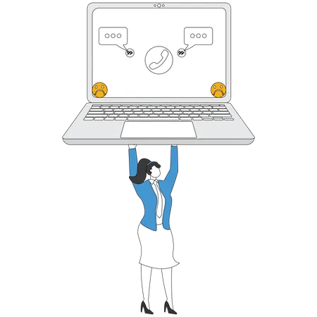 Businesswoman getting information overload  Illustration