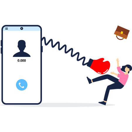 Businesswoman getting scam call  Illustration
