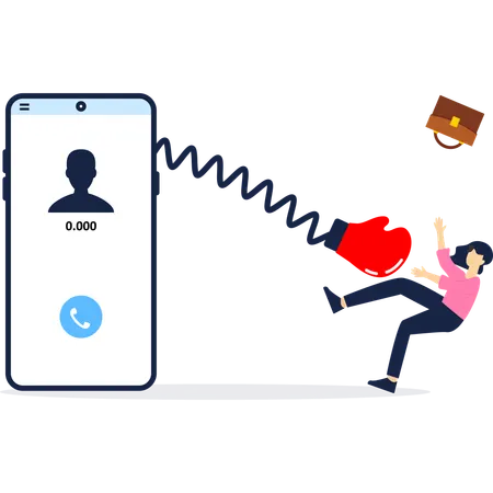 Businesswoman getting scam call  Illustration