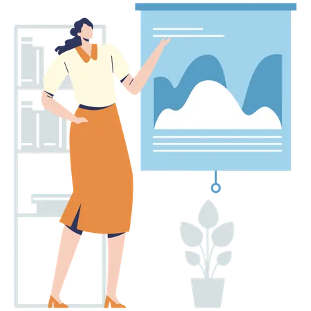 Businesswoman gives Presentation  Illustration