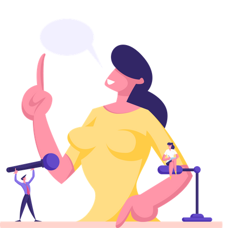 Businesswoman giving an interview  Illustration