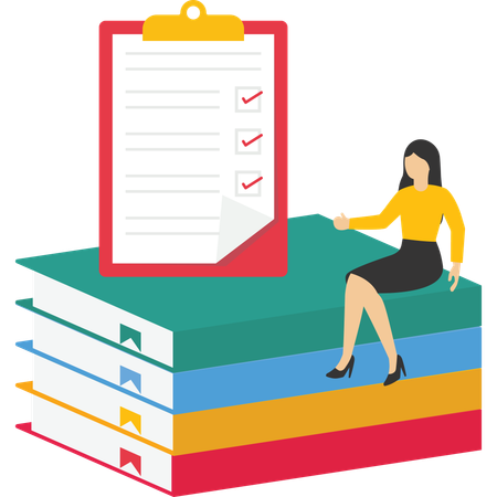 Businesswoman giving book education  Illustration