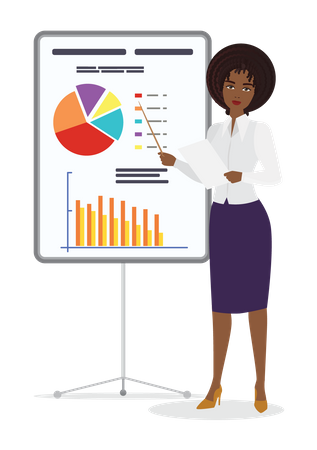 Businesswoman giving business presentation  Illustration