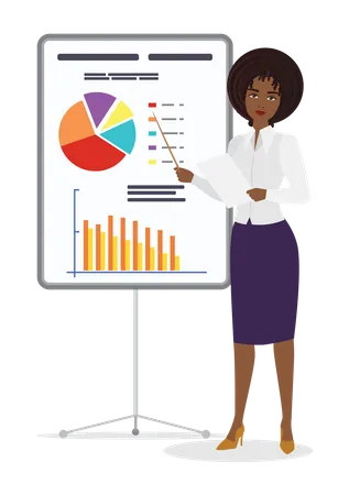 Businesswoman giving business presentation  Illustration