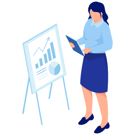 Businesswoman giving  business presentation  Illustration