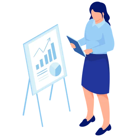 Businesswoman giving  business presentation  Illustration