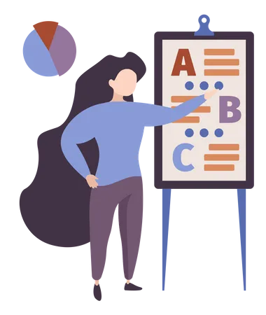 Businesswoman giving business training  Illustration