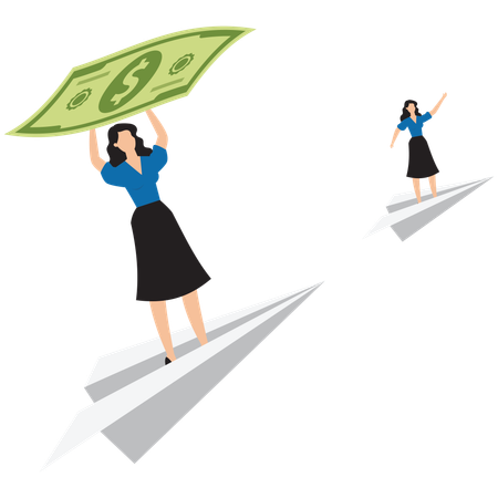 Businesswoman giving investment guidance  Illustration