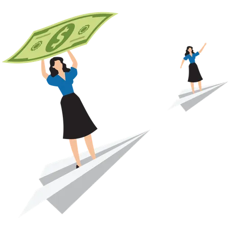 Businesswoman giving investment guidance  Illustration