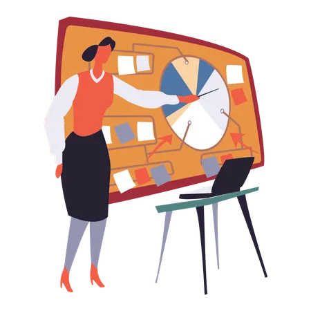 Businesswoman Giving Presentation  Illustration