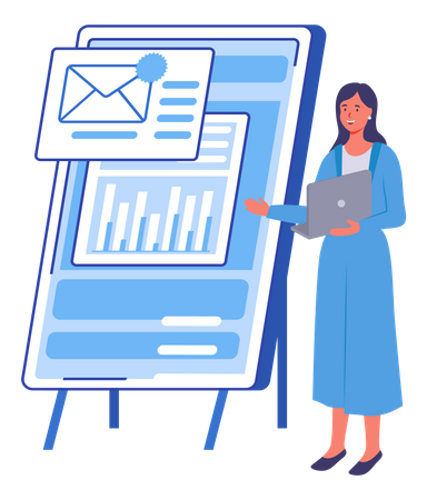 Businesswoman giving presentation  Illustration