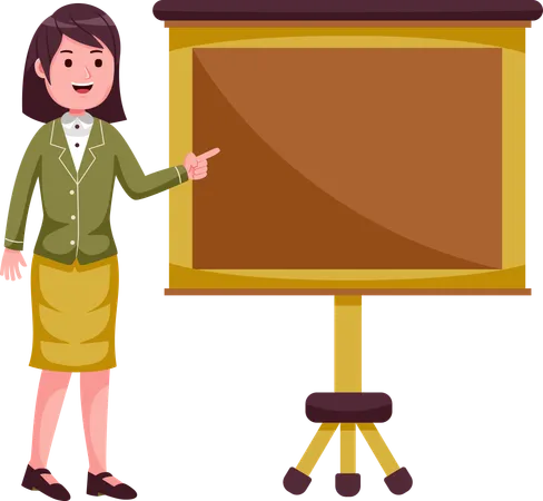 Businesswoman giving presentation  Illustration