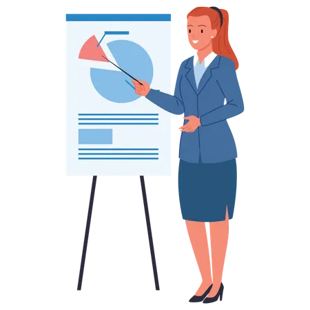 Businesswoman Giving presentation  Illustration