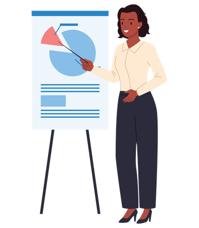 Businesswoman Giving presentation  Illustration