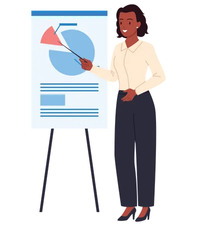 Businesswoman Giving presentation  Illustration