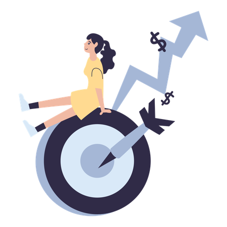 Businesswoman goal  Illustration