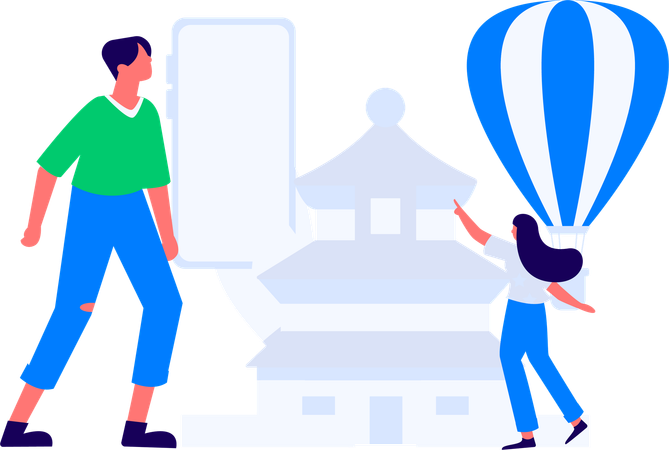 Businesswoman goes on business trip  Illustration